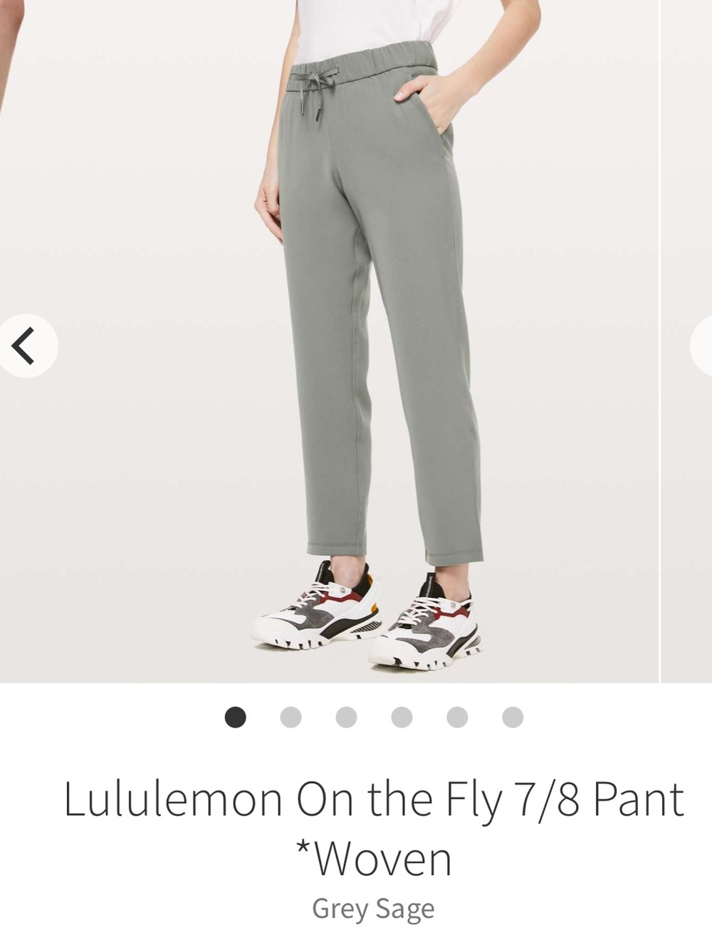 Lululemon On The Fly 7/8 Pants Sage Green